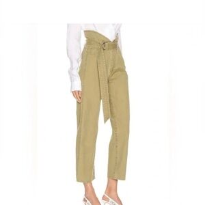 MARISSA WEBB Matravis heavy canvas pant in khaki green. Size 2.